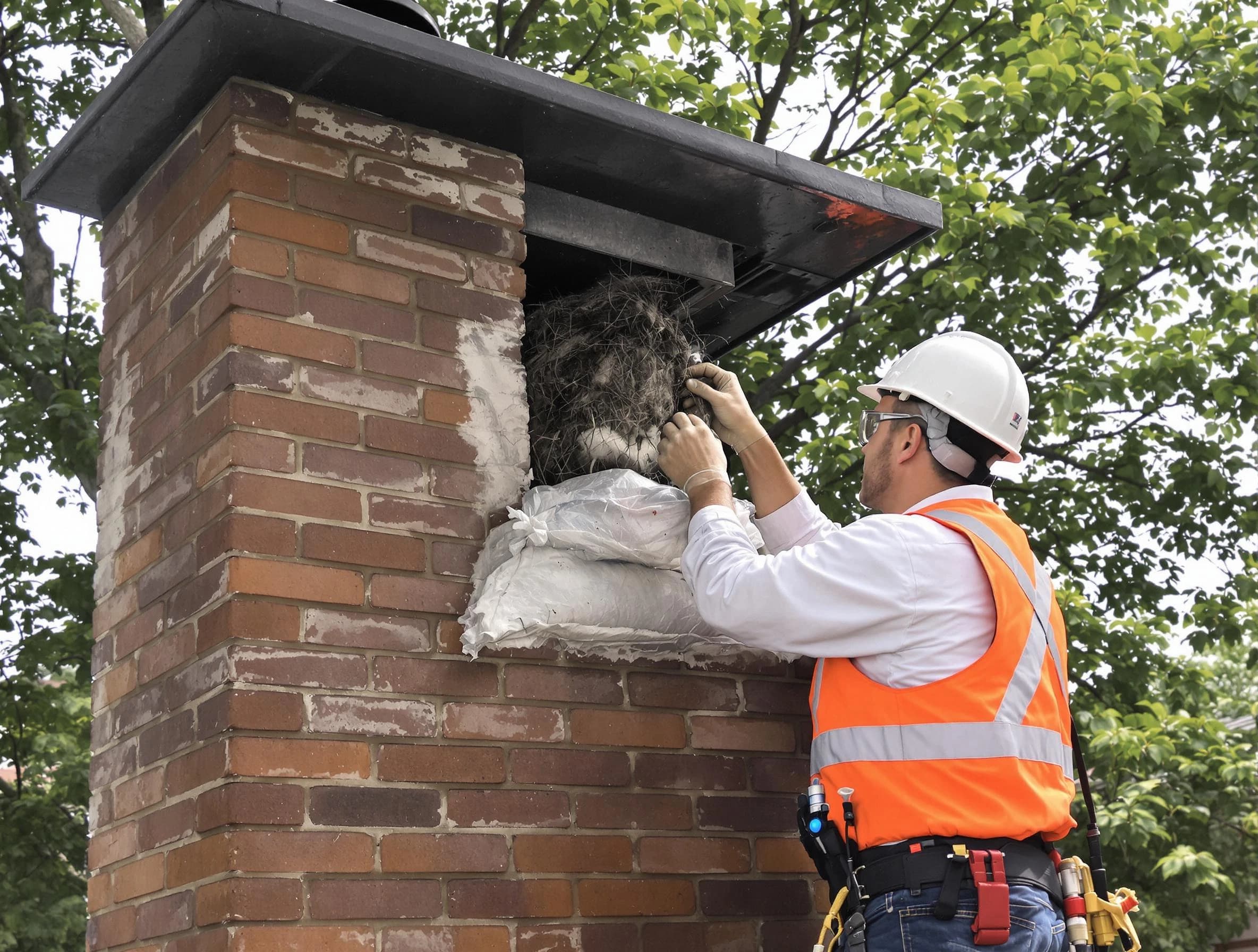 Humane removal of debris and animals by Mount Pleasant Chimney Sweep in Mount Pleasant, TN