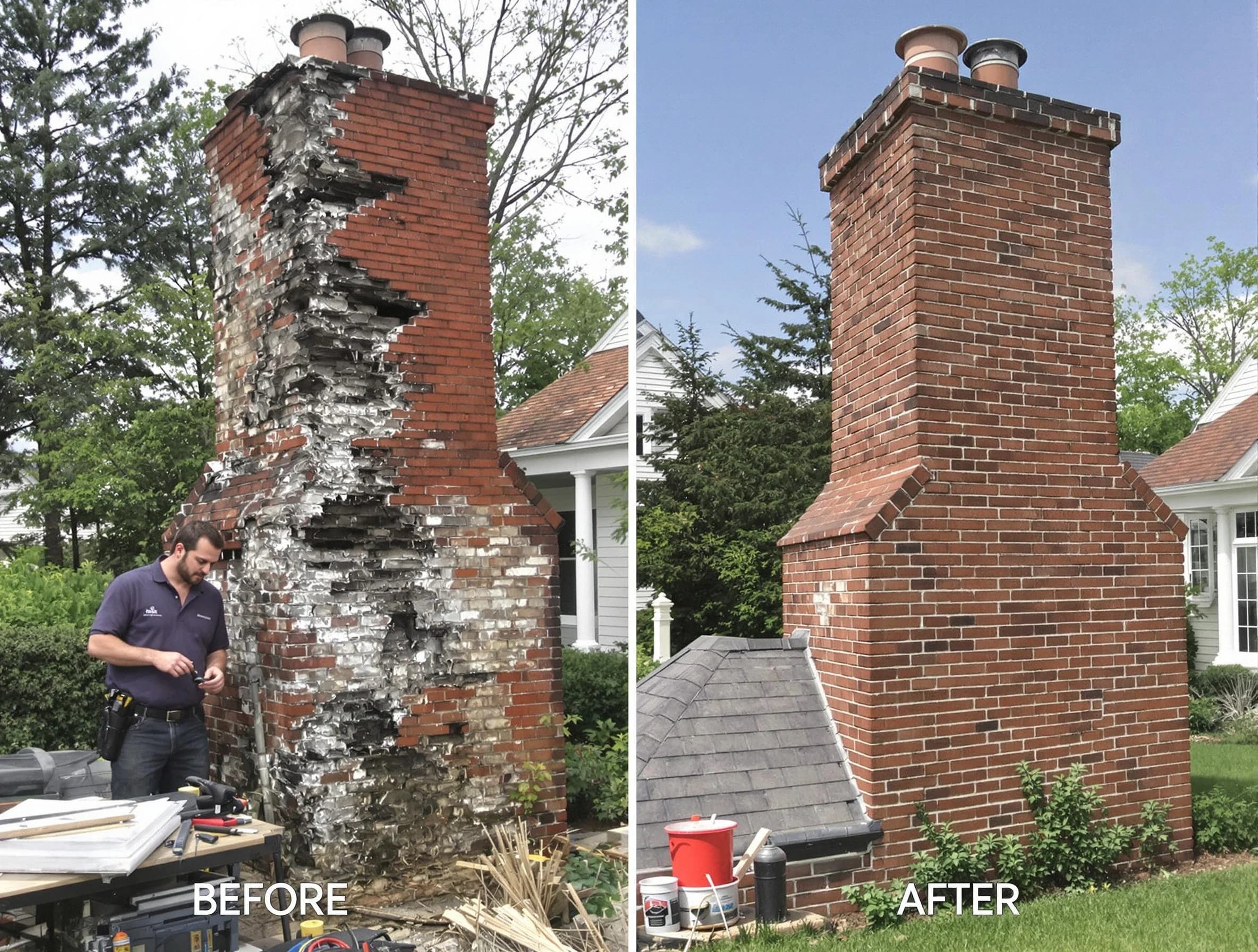 Mount Pleasant Chimney Sweep performing a full chimney restoration in Mount Pleasant, TN