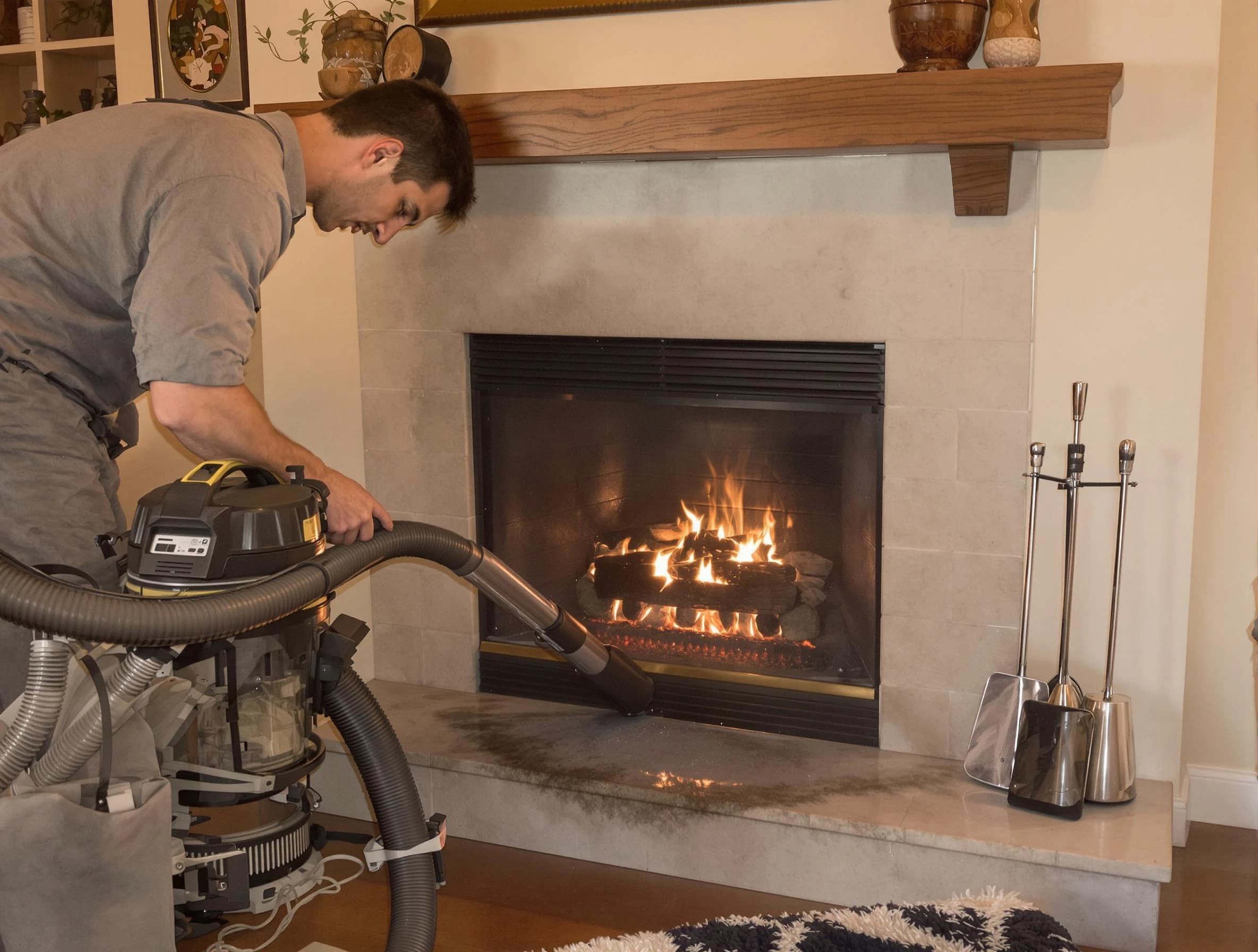 Routine fireplace upkeep by Mount Pleasant Chimney Sweep in Mount Pleasant, TN
