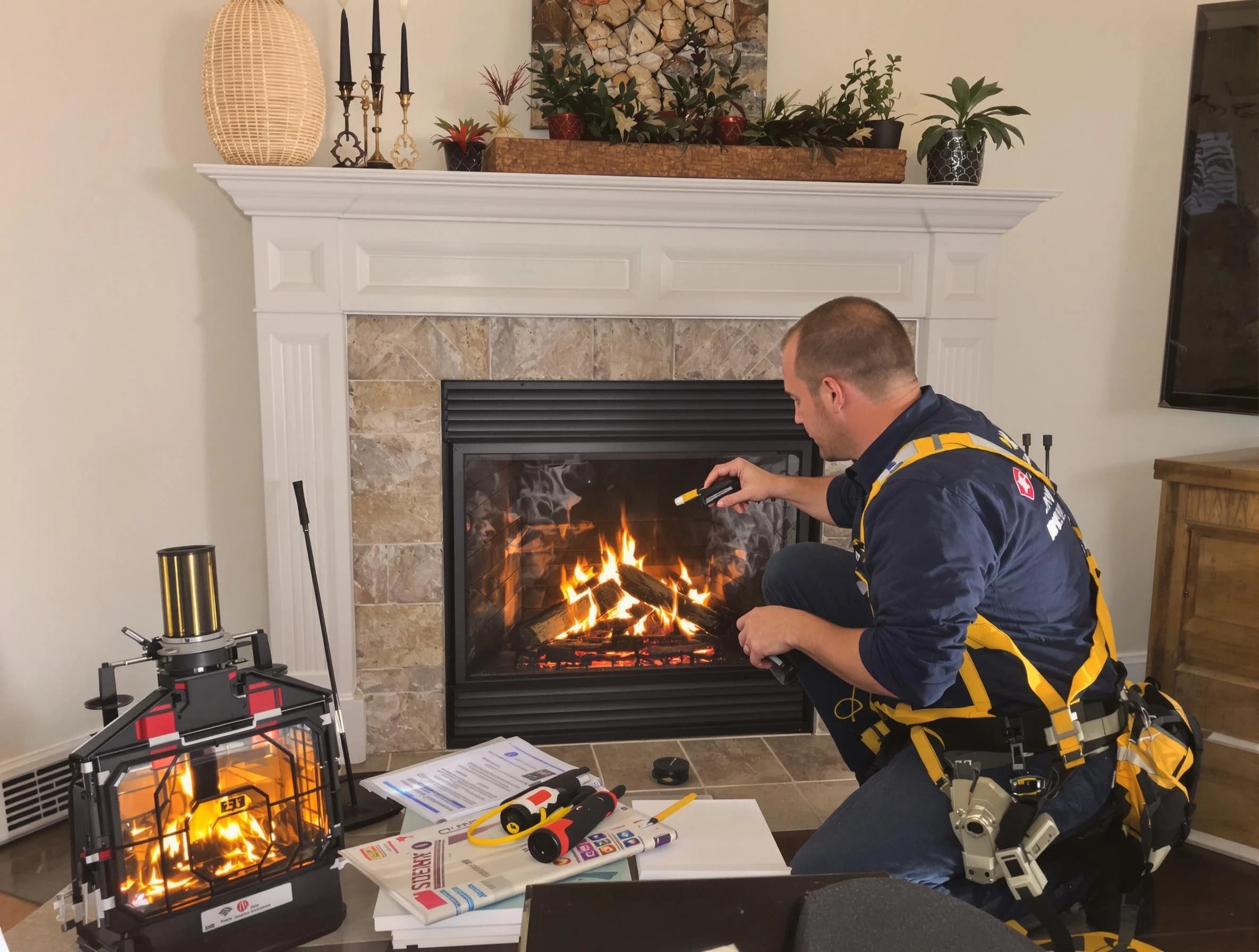 Safety-focused fireplace inspection by Mount Pleasant Chimney Sweep in Mount Pleasant, TN