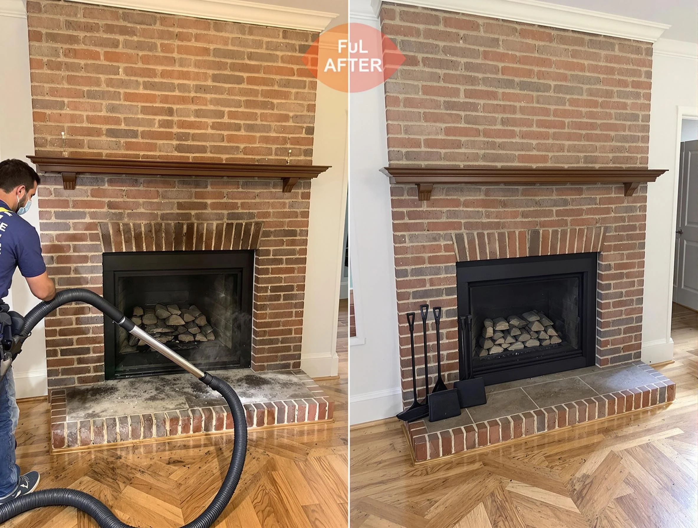 Mount Pleasant Chimney Sweep carefully sanitizing a fireplace in Mount Pleasant, TN